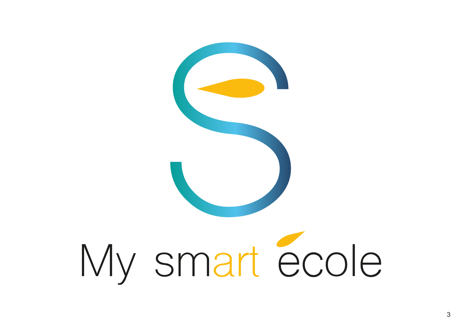 Slide 1 della brand identity, logo My smart école