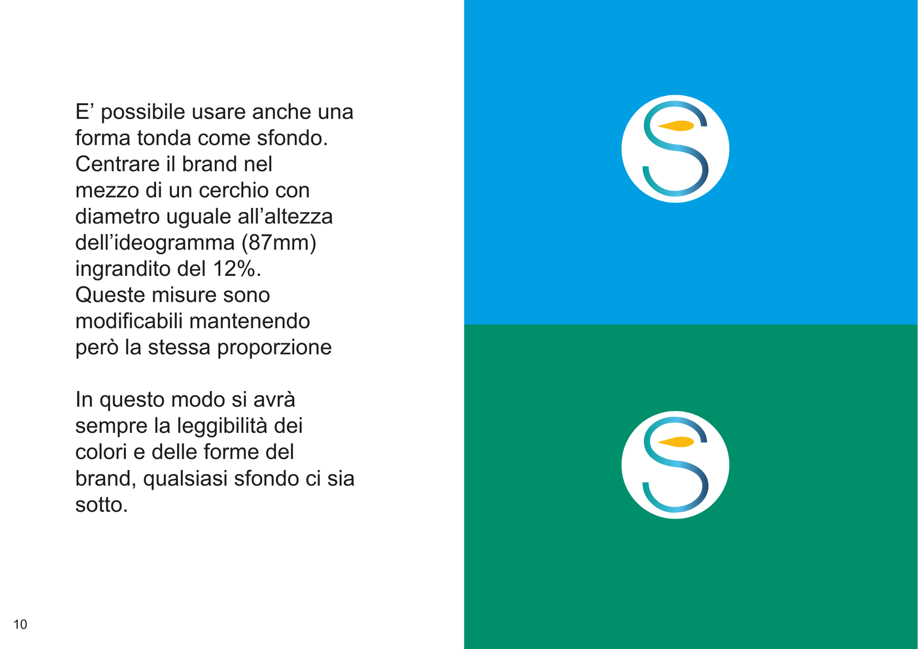 Utilizzo del brand su forma tonda