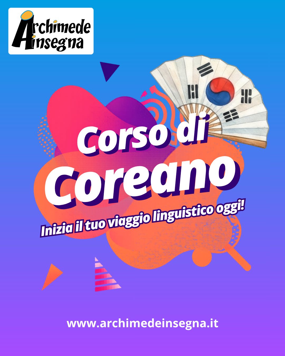 Corso di coreano, post Facebook per Archimede Insegna
