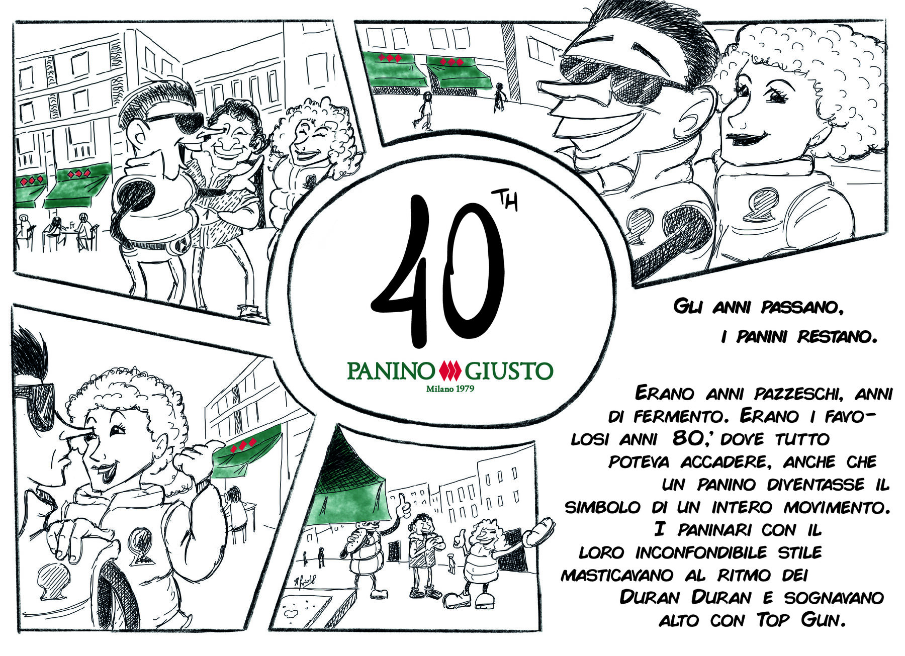 Tovagliette 40° Panino Giusto, slide 2: gli anni '80